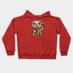 Day of the Dead Maneki-Neko Lucky Shirt Kids Hoodie